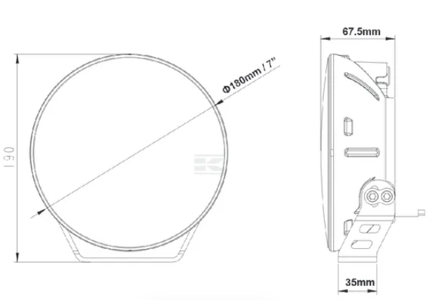 Predný LED svetlomet 60W Ø 180 mm , kombinované