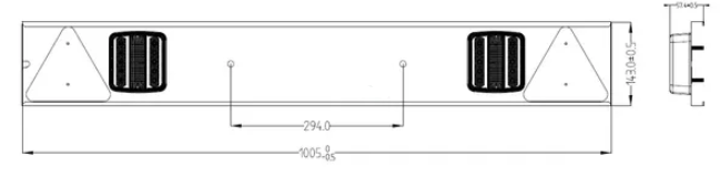 Svetelná lišta LED svetiel - kovová 1 meter, 12m kábel
