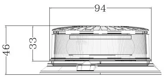 LED maják na pevné upevnenie 23W - nízky