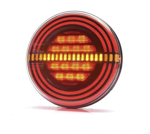 LED zadné okrúhle svetlo multifunkčné - dynamická smerovka 