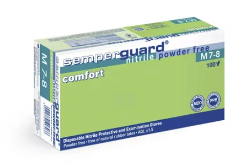 Jednorazové nitrilové rukavice Semperguard Comfort S – 100 ks
