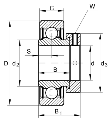 RAE 40 /UE208/ NPP FA106 INA Ložisko - rovný vonkajší krúžok