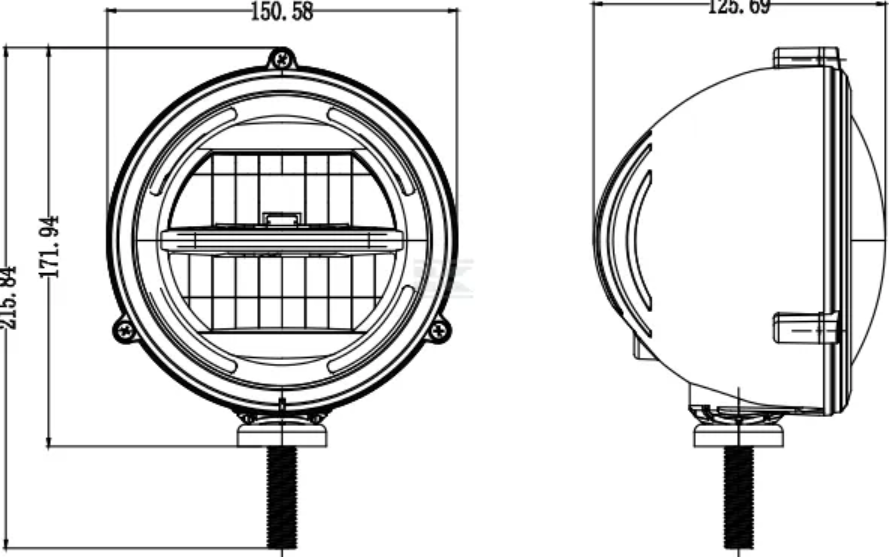 Predný LED svetlomet Ø 150 mm, multifunkčný