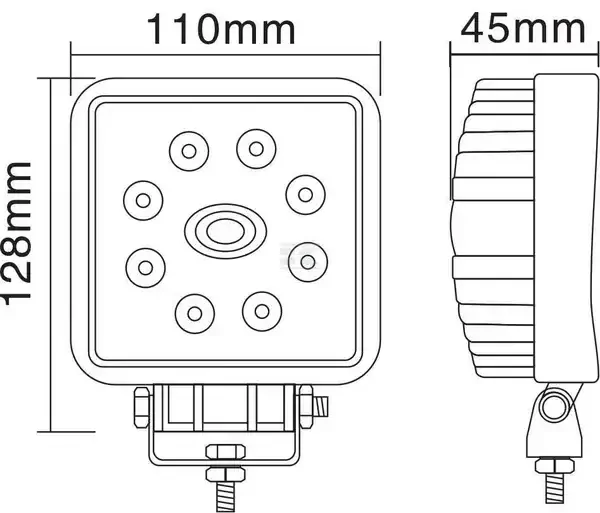 LED hranaté pracovné svetlo 24W - LA15024