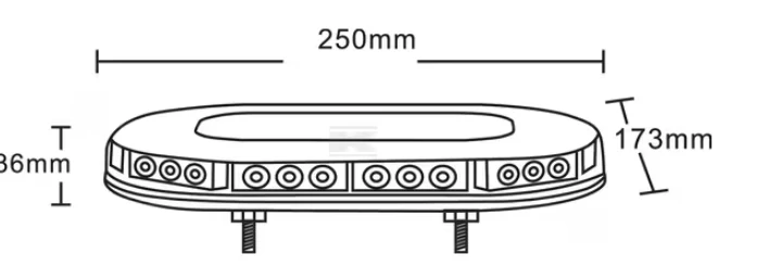 LED maják 90 W, oranžová, na naskrutkovanie, 250 x 173 x 36 mm, 30 LED