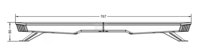 Svetelná LED lišta, 100/200 W, 12-24 V, oranžová, skrutkovacia, 767 x 89 x 280 mm