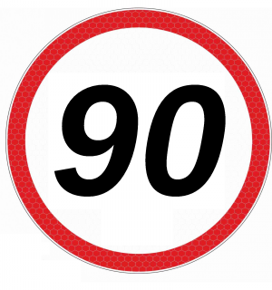 Nálepka - konštrukčná rýchlosť 90 Φ19-veľká