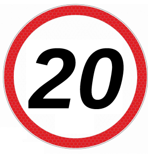 Nálepka - konštrukčná rýchlosť 20 Φ19 -veľka