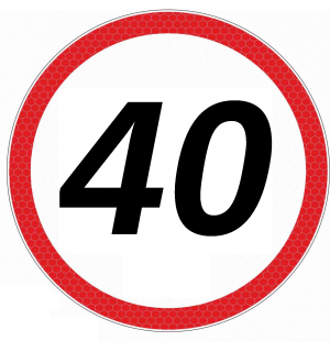 Nálepka - konštrukčná rýchlosť 40 Φ19-veľká