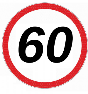 Nálepka - konštrukčná rýchlosť 60 Φ19 -veľká