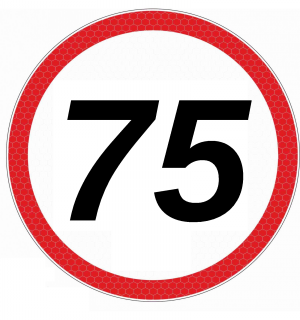 Nálepka - konštrukčná rýchlosť 75 Φ19-velká